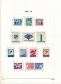 Polska 1957, zestaw znaczków, 50 sztuk, czyste **