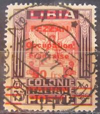 Fezzan kolonia francuska stary znaczek z nadrukiem (6/32