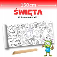 ŚWIĘTA - Kolorowanka podłogowa XXL 150x42cm - Boże Narodzenie