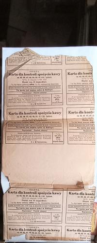 POLSKA Galicja Karta Zaopatrzeniowa KAWA Fragment Arkusza 1917 rok.
