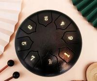 Mini bęben językowy 8 ton czarny do medytacji i nauki