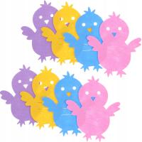 8Pcs Easter Chicken Cutlery Holders Colorful Tableware Utensil Bags