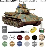 MODEL plastikowego czołgu do sklejania Tank T34/76 + klej, pędzelki , farby