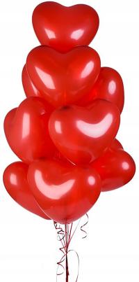 Латексные шары красные сердца День Святого Валентина юбилей свадьба 16дюймов 40 см 10шт.