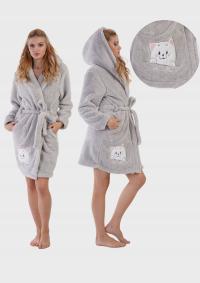 Vienetta szlafrok damski do kolan z kapturem