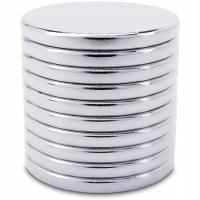 MAGNES NEODYMOWY WALCOWY fi 20x2 mm, Mocny Okrągły Płaski Walec, 10 szt.