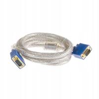 Kabel SVGA Transparentny 15pin HD D-SUB 3M