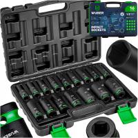 Zestaw nasadek udarowych Wuber 16 szt. 1/2'' długie 8-32 mm Cr-V