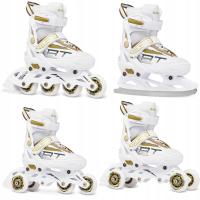 Rolki Łyżwy Wrotki 4w1 Regulowane RAVEN Profession White/Gold 38-42