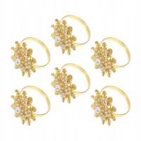 6SZT KREATYWNE ZŁOTE PIERŚCIENIE DO SERWETEK NA ŚWIĄTECZNY OBIAD