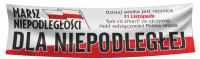 Transparent Marsz Niepodległości Polska Flaga 300x100cm 3x1m