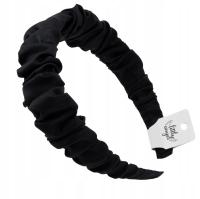 Лента для волос черная ткань широкая
