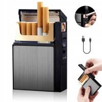 Зажигалка и портсигар для 20 сигарет 2в1 USB подарок