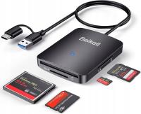 Czytnik kart pamięci Beikell B6316 4 w 1 USB C i USB 3.0, 4 karty