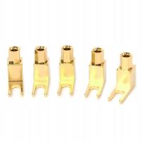 5pcs Banana to Spade Adapter Plugs Y Type Speaker Cable Connector Ban Plug