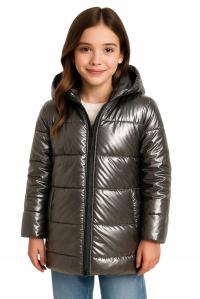 Modna kurtka pikowana zimowa dla dziewczynki produkt polski