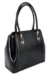 Torebka damska klasyczna z rączkami 3 komory kuferek elegancka wyjściowa