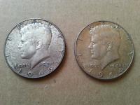 USA 1/2 pół dolara half dollar Kennedy 1964 i 1966 2 sztuki srebro junk