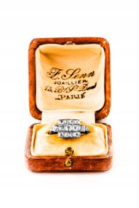 Золотое кольцо в стиле ар - дек злотый-14K 2,70 g - бриллианты