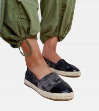 Черные блестящие эспадрильи Сурана 28652