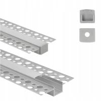 Profil Aluminiowy Podtynkowy do Taśm LED Srebrny do Płyt Karton/Gips 2m
