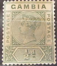 Gambia kolonia brytyjska stary znaczek (6/30