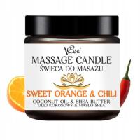 ŚWIECA DO MASAŻU NAWILŻAJĄCA NATURALNA VCEE SWEET ORANGE & CHILLI 80G
