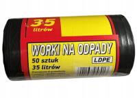 Worki na śmieci, odpady LD 35 L czarne 50 szt.