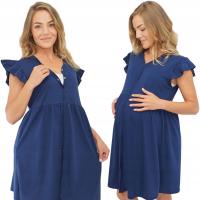 Темно-синяя ночная рубашка для беременных для родов и кормления r. S
