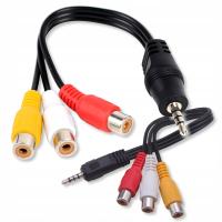 Przejściówka JACK 3,5mm 4P na RCA 3x CHINCH Audio Video Stereo kabel ARTHON