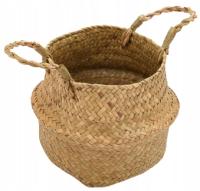 КОРЗИНА ИЗ МОРСКОЙ ТРАВЫ, НАТУРАЛЬНЫЙ ПЛЕТЕНЫЙ ДЕРЖАТЕЛЬ ДЛЯ ЦВЕТОЧНОГО ГОРШКА С РУЧКАМИ