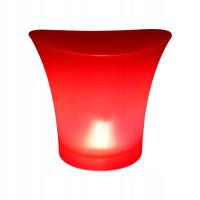 Świecące wiaderko na lód do szampana LED 5L, do KTV Clubs Bar Drink Red Light