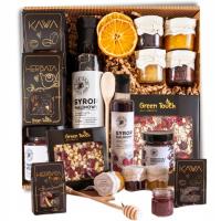 ПОДАРОЧНАЯ КОРЗИНА РОЖДЕСТВЕНСКИЙ ПОДАРОК НАБОР ЧАЙ КОФЕ ПРЕМИУМ КОРОБКА СИРОП