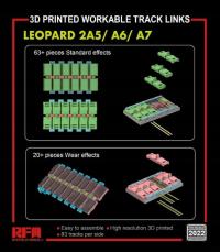 3D Printed Workable Track Links for Leopard 2A5/A6/A7 1:35 Rye Field Model