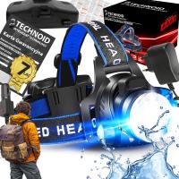 Мощный светодиодный налобный фонарь большой дальности 500 м зум 1600LM 2XAKU лампа премиум