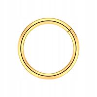Титановая золотая серьга - кликер - круг - спираль - Титан-1,2/8 злотый