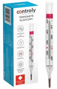 Termometr klasyczny Hydrex szklany bezrtęciowy dokładny szybki prosty