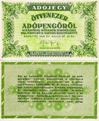 # WĘGRY - 50000 ADOPENGO - 1946 - P-138 - UNC-