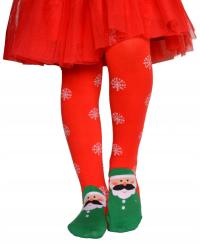 Детские рождественские колготки 128/140 хлопок 7-9 лет