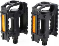 PEDAŁY ROWEROWE PLATFORMOWE NA ROWER MTB DU ODBLASKI CZARNE 9/16 PLASTIKOWE