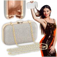 Torebka listonoszka kopertówka mała srebrna wieczorowa wizytowa mini ślub