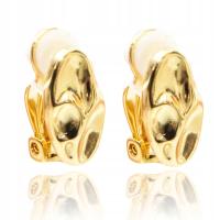 Srebrne pozłacane kolczyki klipsy tradycyjne srebro 925 wzór