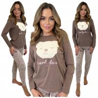 Sorbetto piżama damska bawełna brązowy