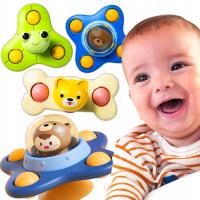 НАБОР ИЗ 3 НЕПОСЕДА SPINNER С ПРИСОСКОЙ СЕНСОРНЫЕ ИГРУШКИ ПОГРЕМУШКА