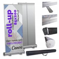 ROLL-UP ROLLUP 85x200 roll-up z wydrukiem STOJAK + TORBA projekt CANVA