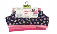 2-PAK TOP DLA DZIEWCZYNKI - rozmiar 122-128 wzór palma