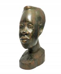 Скульптура африканская голова черное дерево