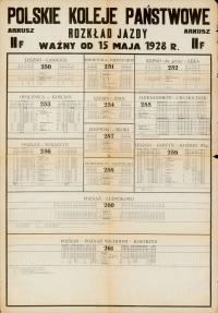 Stary Rozkład jazdy PKP ważny od 15 maja 1928 r 120x90m
