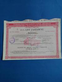 Warszawa TKZ list zastawny 5000 zł ser. 5-ej 1935 r