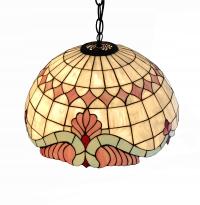 Lampa wisząca Tiffany Barok różowa śr. 50 cm
